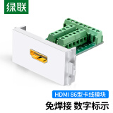 绿联（UGREEN）HDMI卡线86模块 免焊接86型面板 高清线插座工程装修布线墙插视频模块 20315