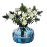 DARTINGTON 英国进口水晶玻璃花瓶北欧家居桌面摆件插花器紫色花瓶客厅水养 墨水蓝花瓶/高14.5cm
