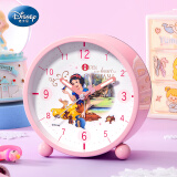 迪士尼（Disney）儿童闹钟女孩白雪公主学生床头钟可爱卡通儿童闹铃DM24988P粉色