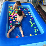 水迪儿童充气游泳池家用小孩沐浴戏水池洗澡池宝宝海洋球池 2.1米一层儿童戏水-电泵