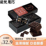 诺梵纯黑可可脂黑巧克力88%健身烘焙礼盒可可较苦生日礼物女零食130g