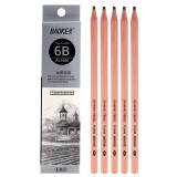 宝克（BAOKE）PL1646 办公绘图铅笔 美术素描学生铅笔 多灰度 6B 12支
