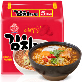 不倒翁韩国进口 辣白菜泡菜拉面120g*5袋 韩式拉面方便速食泡面 袋煮面