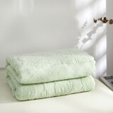 恒源祥纯棉全棉老式毛巾被单人怀旧毛巾午睡毛毯被子夏季沙发盖毯 2247（绿） 150*200cm