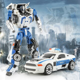 泰芬乐儿童玩具男孩汽车合金变形机器人警车仿真模型赛车摆件手办礼物