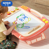 欣格超大号儿童磁性画板玩具加大加宽3-6岁男孩女孩DIY绘画涂鸦板婴儿可擦写可珠算写字板宝宝生日礼物 粉色