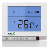 海林(HAILIN)中央空调控制面板温控器风机盘管液晶开关面板四管制背光遥控功能需另购遥控HL108FCV2-RL(V2.0)