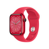 Apple/苹果 Watch Series 8 智能手表GPS+蜂窝款41毫米红色铝金属表壳红色运动型表带 S8 MNJ33CH/A