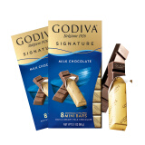 歌帝梵（Godiva）进口歌帝梵巧克力排块90g独立装便携迷你8条纯可可海盐黑巧克力 保质期24年12月-牛奶巧 盒装 90g
