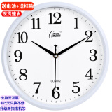 康巴丝（Compas）挂钟时尚卧室客厅办公时钟日历挂表简约创意石英钟表 白色C2246直径28cm