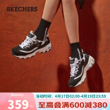 斯凯奇（Skechers）女鞋复古老爹鞋小白鞋子蕾丝厚底运动鞋11959 黑/白 37 