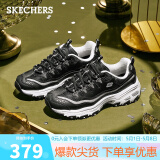 斯凯奇（Skechers）老爹鞋女厚底增高休闲运动鞋子11923/11914黑色/银色BKSL35.0