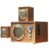 SADA Q4木质蓝牙音响台式电脑低音炮多媒体2.1木质HIFI超重低音家庭复古木制音箱大功率喇叭游戏