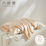 太湖雪 纯色真丝枕巾 100%桑蚕丝绸面料 单面丝绸单个装 典雅金 48*74cm