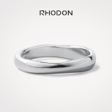 RHODON不规则流线情侣戒指学生对戒男女刻字银饰品一对闭口简约生日礼物 男款（15#17#19#21#）
