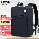 乐上（LEXON）双肩包14英寸商务电脑包男士防泼水背包轻便通勤笔记本书包蓝黑色