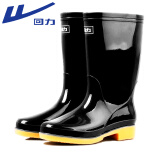 回力雨鞋女时尚户外下雨天防水雨靴水鞋耐磨胶鞋6813黑色中筒36