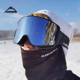 Flow Theory滑雪镜双层防雾磁吸镀膜抗UV单双板护目镜滑雪眼镜  黑框黑片