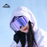 Flow Theory滑雪镜双层防雾磁吸镀膜抗UV单双板护目镜滑雪眼镜  白框紫片