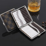 若烟烟盒20支装超薄便携男士皮质创意金属防压防潮香菸盒个性礼品烟夹