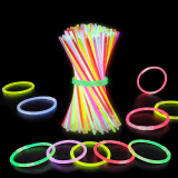 TaTanice 荧光棒50根+50个转接头 一次性夜光棒儿童节跳舞玩具荧光手环