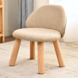 家逸小椅子实木凳子宝宝靠背椅家用板凳实木矮凳换鞋凳 素色