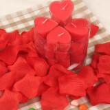 青苇 心形蜡烛玫瑰花瓣套装生日装饰情人节520表白求婚婚房布置室内