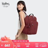 Kipling【母亲节礼物】男女款大容量书包双肩背包首尔包电脑包|SEOUL系列 燃焰红