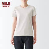 无印良品 MUJI 女式 天竺编织 T恤 短袖 正肩T恤 BBA01A2S 浅银灰色 M（160/84A）