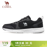 骆驼（CAMEL）网面透气跑步女鞋轻量健步运动鞋子 CD2223L6852 黑色 36
