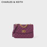 CHARLES&KEITH菱格链条单肩包斜挎包婚包包女包女士生日礼物CK2-70701062-1 Purple紫色 S