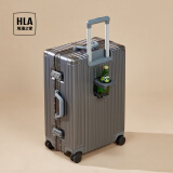 海澜之家（HLA）行李箱男女学生铝框拉杆箱旅行箱登机箱密码箱托运大容量结婚皮箱 烟灰色-铝框 20英寸-10%顾客选择短途出行