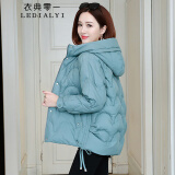 衣典零一（LEDIALYI）羽绒棉服女中长款2023冬季女装新款时尚韩版中年棉袄棉衣加厚外套 蓝色 M(推荐125斤以下)