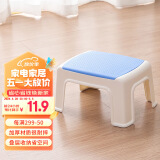 好尔凳子家用板登客厅卧室换鞋凳结实塑料小凳子脚踏矮凳小号蓝色 1个