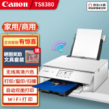 佳能（Canon） TS8380t无线家用商用小型彩色喷墨六色高清照片打印机复印扫描一体机 TS8380t白色 套餐一【加装连供系统循环加墨+1套墨水】