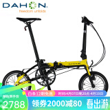 大行（DAHON）14寸3变速折叠自行车K3迷你便捷小轮单车男女休闲车KAA433 黑黄