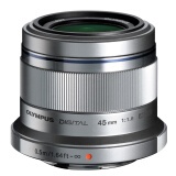 奥林巴斯（OLYMPUS）M.ZUIKO DIGITAL 45mm F1.8 定焦人像镜头 微单镜头 背景虚化 银色 等效90mm