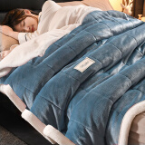 九洲鹿毛毯加厚三层午睡毯 200*230cm毯子冬季盖毯珊瑚绒毯 