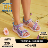 Skechers斯凯奇女童包头凉鞋夏季童鞋儿童公主鞋婴儿魔术贴闪灯鞋302965L