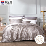 富安娜家纺床上四件套欧式提花轻奢床品套件床单被套1.5米床(203*229cm)