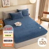 艾薇牛奶绒床笠冬季保暖床垫保护罩床罩单人床笠单件 1.5m床 宾利蓝
