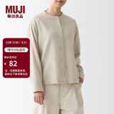 无印良品（MUJI）女式法兰绒 立领衬衫 格子 内搭 衬衣  BCB19C1A 淡黄色 S