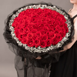 领香鲜花速递33朵香槟玫瑰花束送老婆女友生日礼物表白全国同城配送 99朵红玫瑰花束