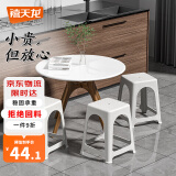 禧天龙（Citylong）塑料凳子家用加厚防滑耐磨款餐椅休闲板凳方凳换鞋凳白色D-2077