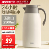 爱仕达（ASD）保温壶家用2.5L按压式不锈钢暖水壶大容量热水瓶白色RWS25P8WG-W