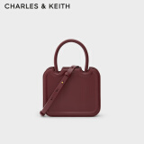 CHARLES&KEITH小方Perline饼干包手提包单肩包包女包520情人节礼物CK2-30781598 Burgundy葡萄酒红色 S