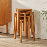 家逸凳子家用实木小板凳餐厅椅子创意方凳可叠放吧台矮凳