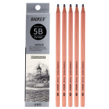 宝克（BAOKE）PL1645 绘图铅笔学生铅笔 美术绘画素描铅笔 多灰度 5B 12支
