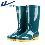 回力雨鞋女时尚户外下雨天防水雨靴水鞋耐磨胶鞋6813墨绿中筒36