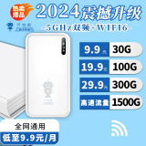 乔锐斯5Ghz随身WiFi可移动2024新款全国通用流量无线热点免插卡便携式mifi上网宝车载无线wifi免插卡全网 三网【WiFi6+5Ghz】八核36小时续航-皓白